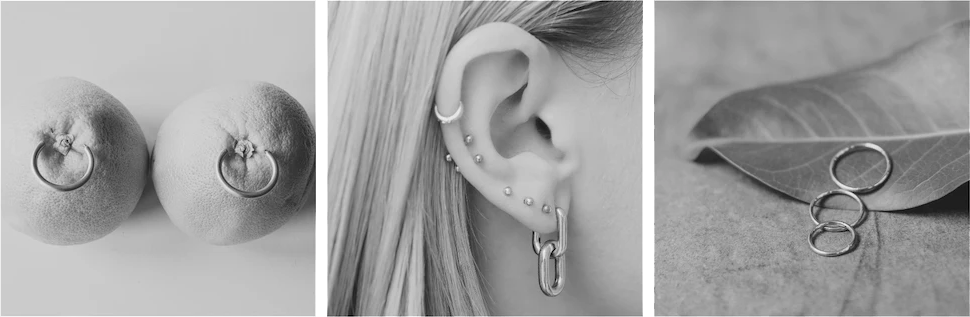 Piercing jewelry and curated ear, Usee Tattoo Berlin